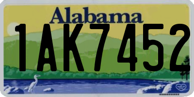 AL license plate 1AK7452