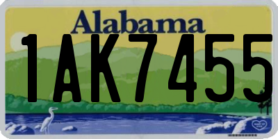 AL license plate 1AK7455