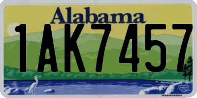 AL license plate 1AK7457