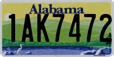 AL license plate 1AK7472