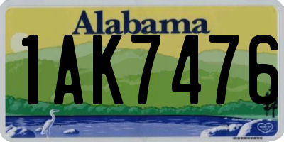 AL license plate 1AK7476