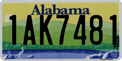 AL license plate 1AK7481
