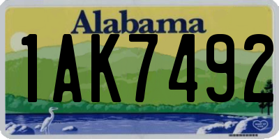 AL license plate 1AK7492