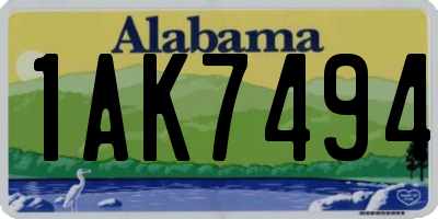 AL license plate 1AK7494