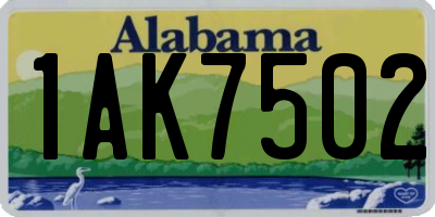 AL license plate 1AK7502