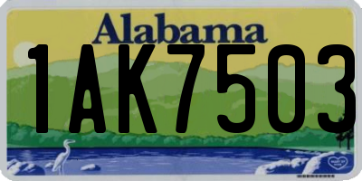 AL license plate 1AK7503