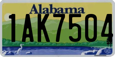 AL license plate 1AK7504