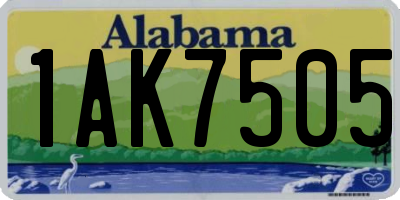 AL license plate 1AK7505