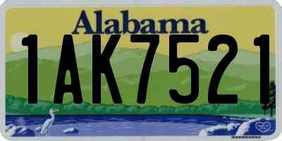 AL license plate 1AK7521