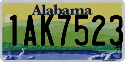 AL license plate 1AK7523