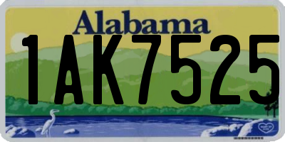 AL license plate 1AK7525