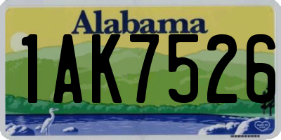 AL license plate 1AK7526