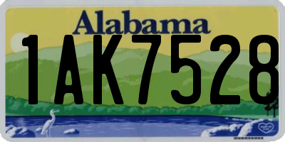 AL license plate 1AK7528