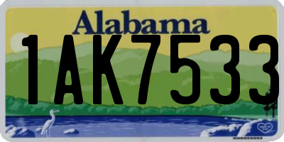 AL license plate 1AK7533