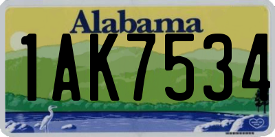 AL license plate 1AK7534