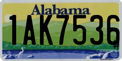 AL license plate 1AK7536