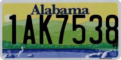 AL license plate 1AK7538