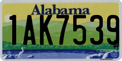 AL license plate 1AK7539