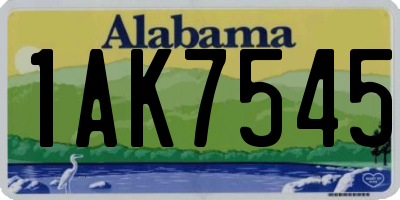 AL license plate 1AK7545