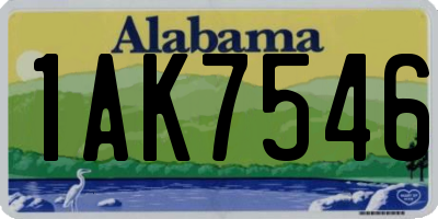 AL license plate 1AK7546