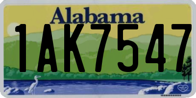 AL license plate 1AK7547