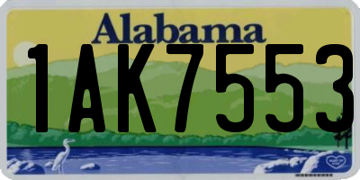 AL license plate 1AK7553