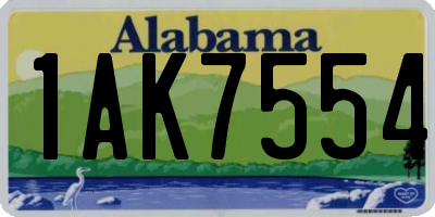 AL license plate 1AK7554