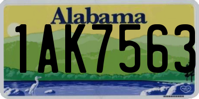 AL license plate 1AK7563