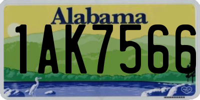 AL license plate 1AK7566