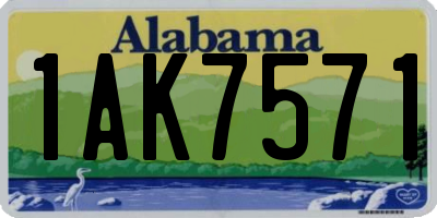 AL license plate 1AK7571