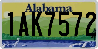 AL license plate 1AK7572
