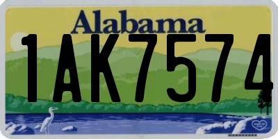 AL license plate 1AK7574