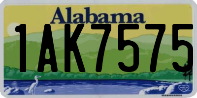 AL license plate 1AK7575