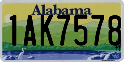 AL license plate 1AK7578