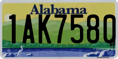 AL license plate 1AK7580