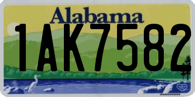 AL license plate 1AK7582