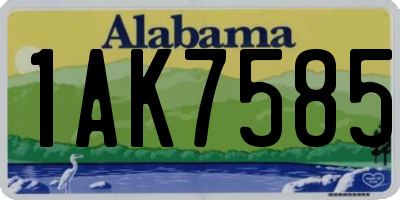AL license plate 1AK7585