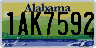 AL license plate 1AK7592