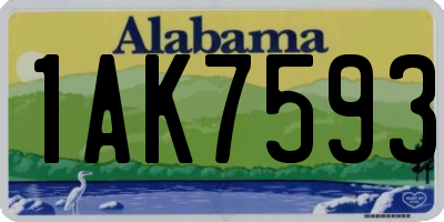 AL license plate 1AK7593