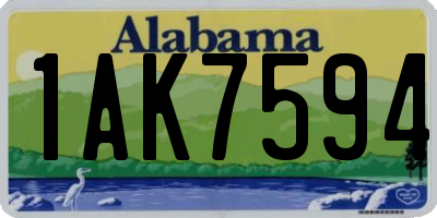 AL license plate 1AK7594