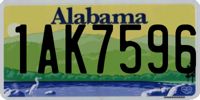 AL license plate 1AK7596