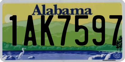 AL license plate 1AK7597