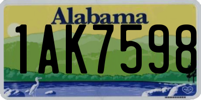 AL license plate 1AK7598