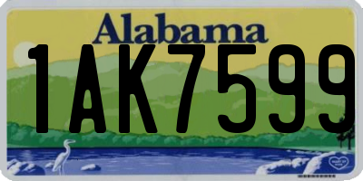 AL license plate 1AK7599