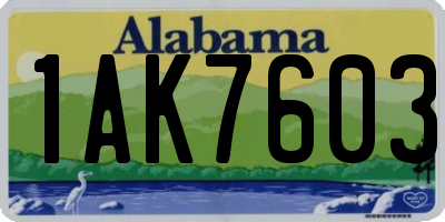 AL license plate 1AK7603