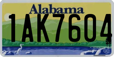 AL license plate 1AK7604