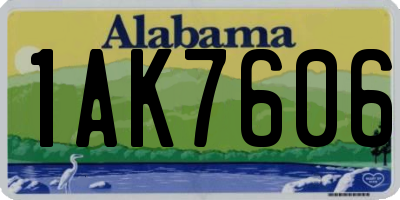 AL license plate 1AK7606