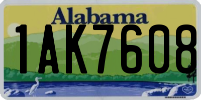 AL license plate 1AK7608