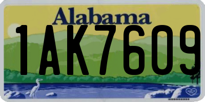 AL license plate 1AK7609