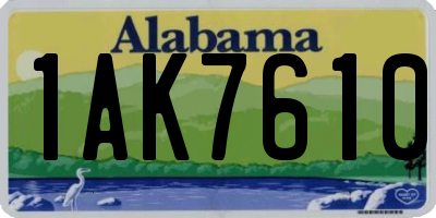 AL license plate 1AK7610